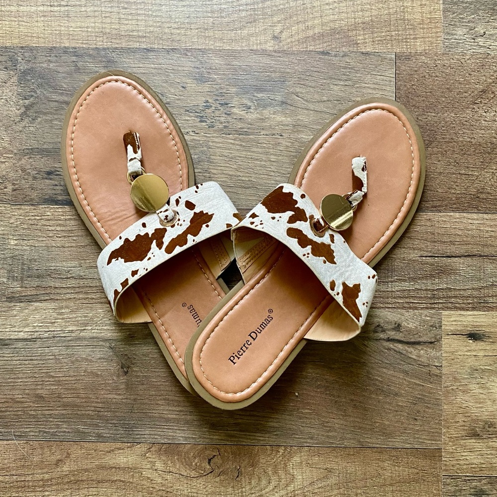 Cow Print Sandals